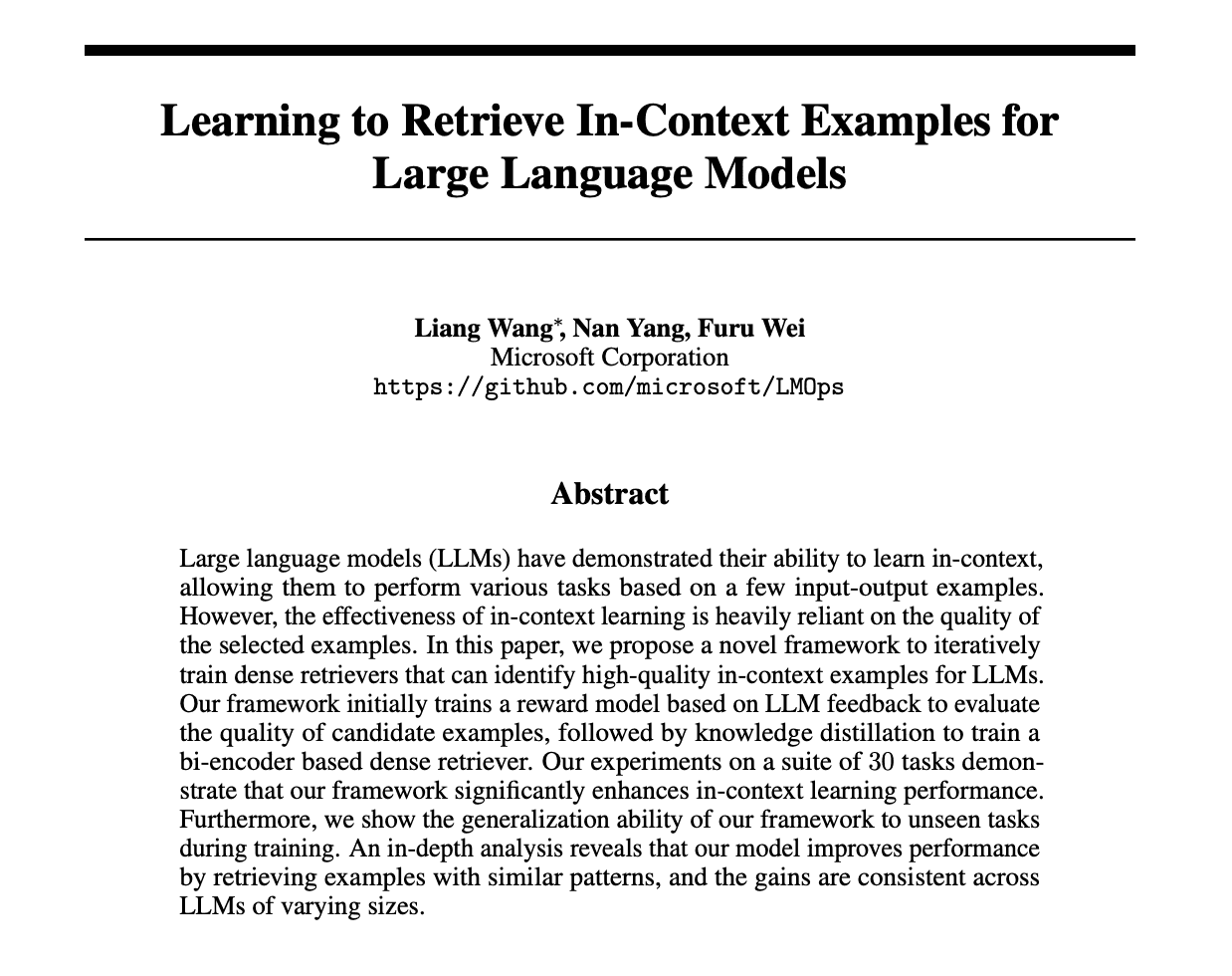 Notes on Learning to Retrieve In-Context Examples for Large Language Models