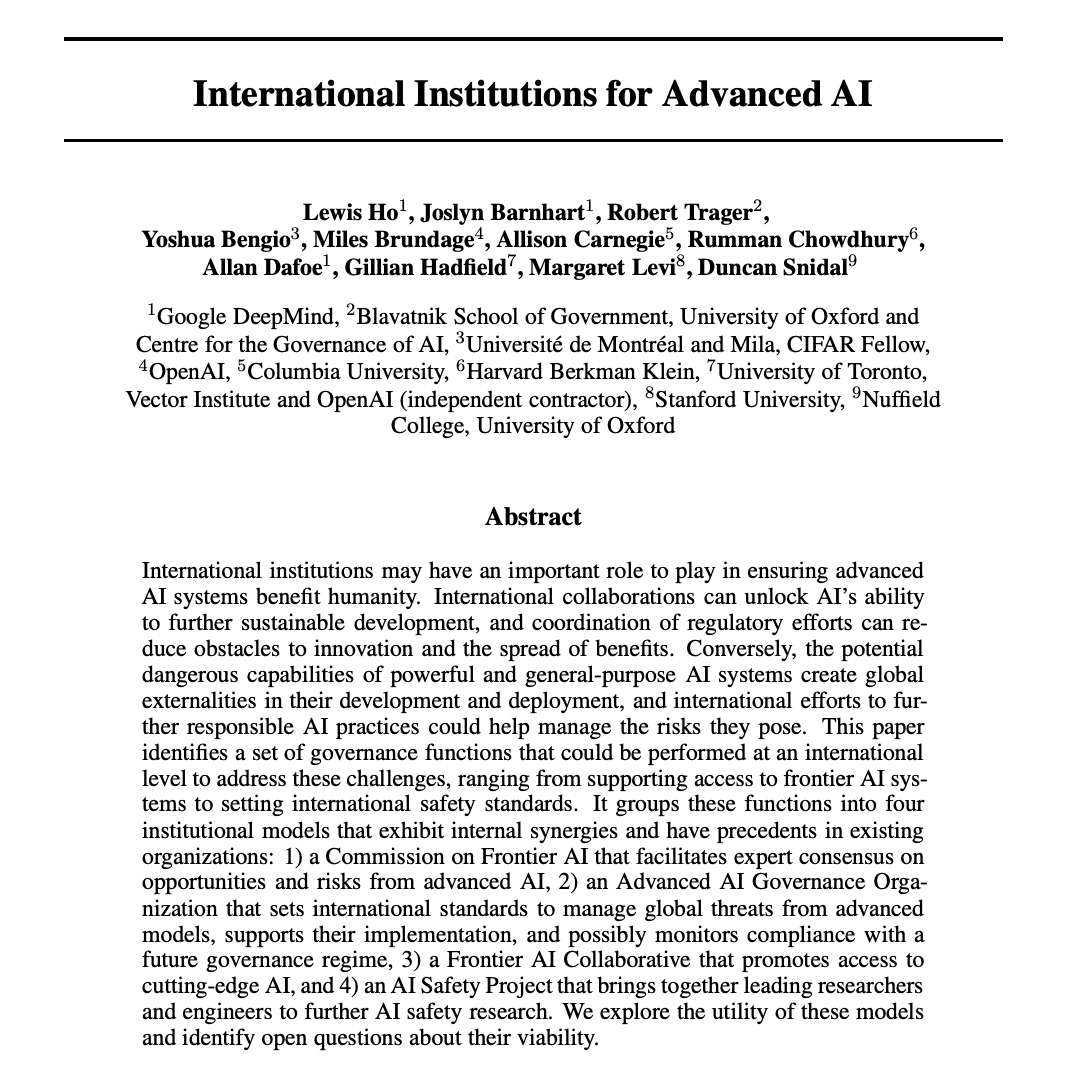 Notes on International Institutions for Advanced AI