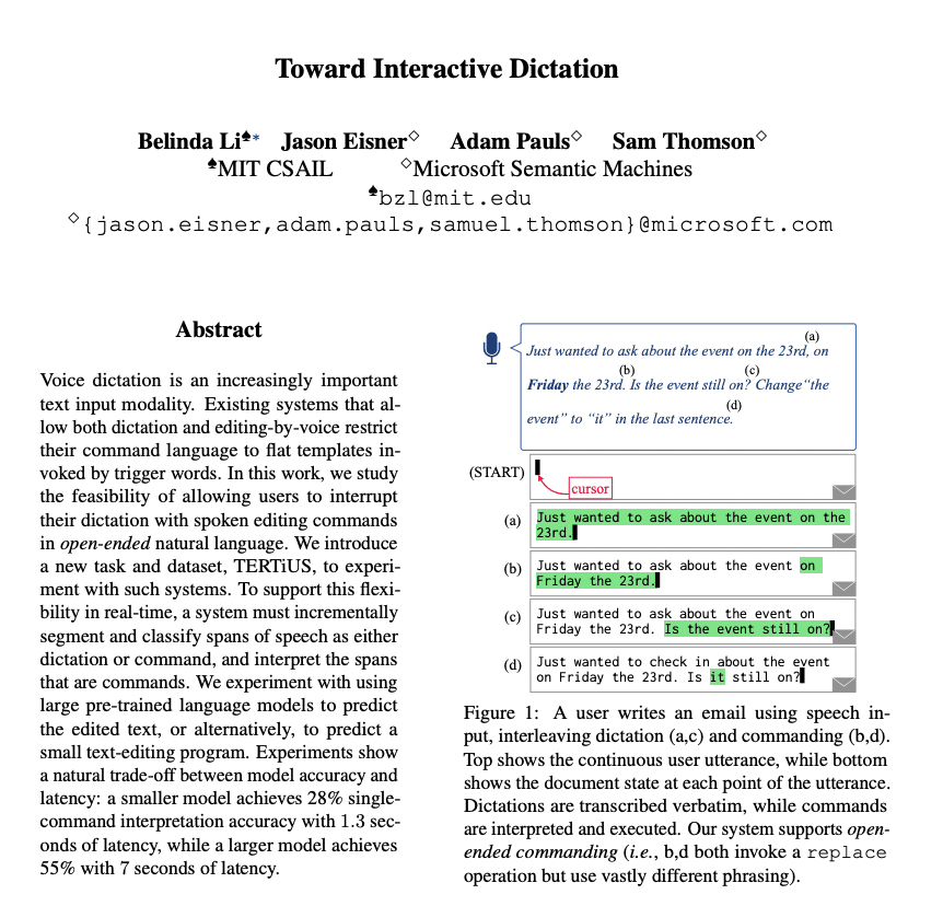 Notes on Toward Interactive Dictation