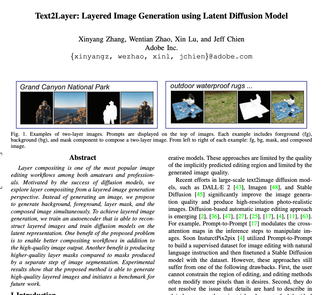 Notes on Text2Layer: Layered Image Generation using Latent Diffusion Model